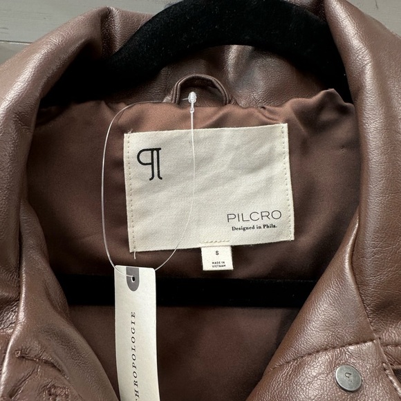 Pilcro Faux Leather Boyfriend Jacket – Brown – Size Small - Picture 3 of 8